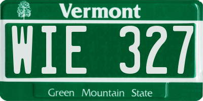 VT license plate WIE327