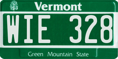 VT license plate WIE328