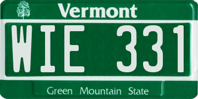 VT license plate WIE331