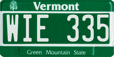 VT license plate WIE335