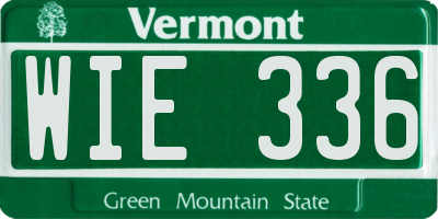 VT license plate WIE336