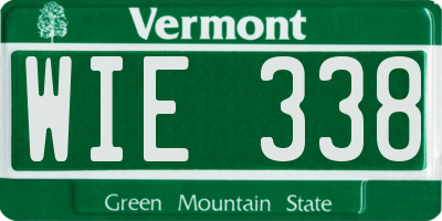 VT license plate WIE338