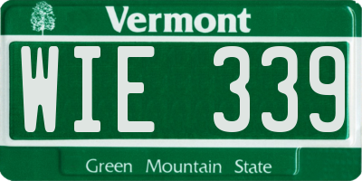 VT license plate WIE339