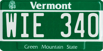 VT license plate WIE340
