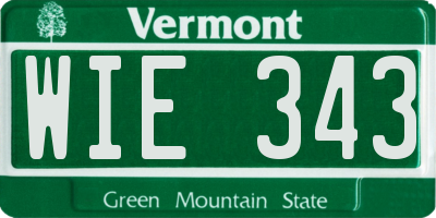 VT license plate WIE343