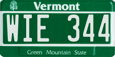 VT license plate WIE344
