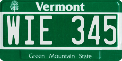 VT license plate WIE345