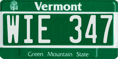 VT license plate WIE347
