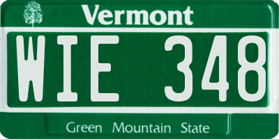VT license plate WIE348