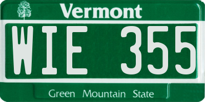 VT license plate WIE355
