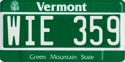 VT license plate WIE359