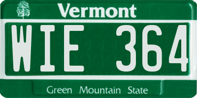VT license plate WIE364