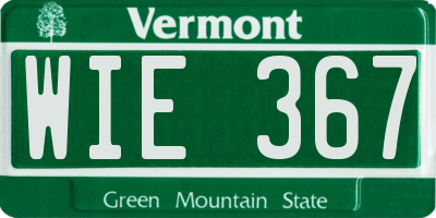 VT license plate WIE367