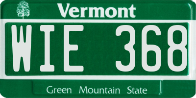 VT license plate WIE368