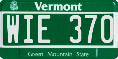 VT license plate WIE370