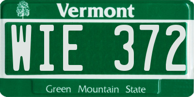 VT license plate WIE372