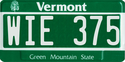 VT license plate WIE375