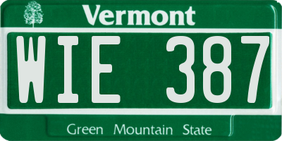 VT license plate WIE387