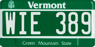 VT license plate WIE389