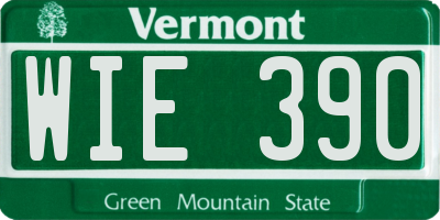 VT license plate WIE390