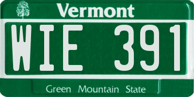 VT license plate WIE391