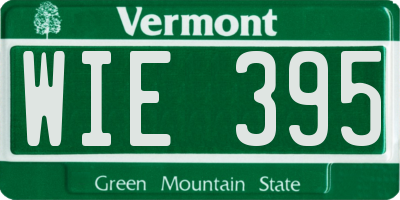 VT license plate WIE395