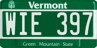 VT license plate WIE397