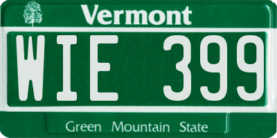 VT license plate WIE399