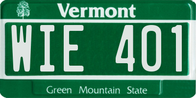 VT license plate WIE401