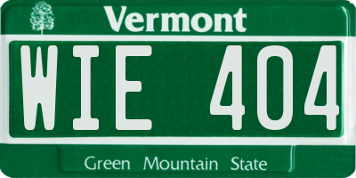 VT license plate WIE404