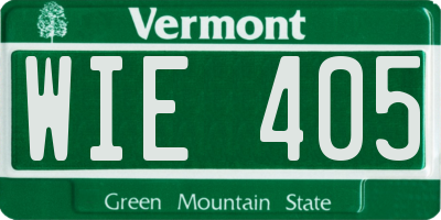 VT license plate WIE405