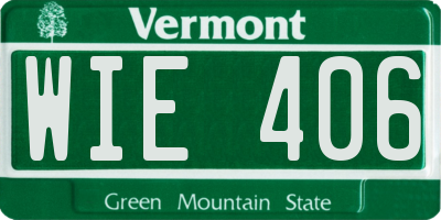 VT license plate WIE406