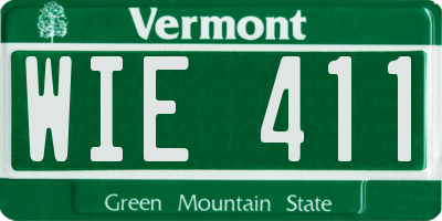 VT license plate WIE411