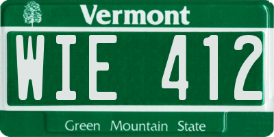 VT license plate WIE412