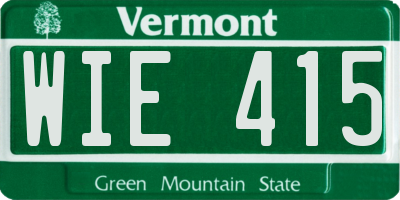 VT license plate WIE415