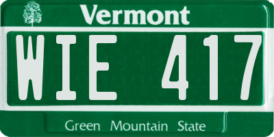VT license plate WIE417