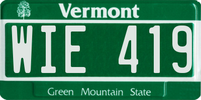 VT license plate WIE419
