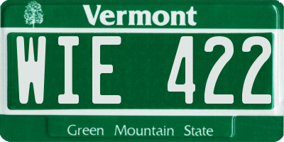 VT license plate WIE422