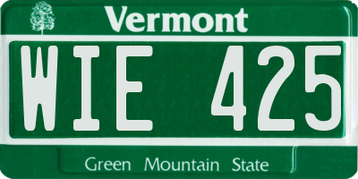 VT license plate WIE425