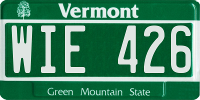 VT license plate WIE426