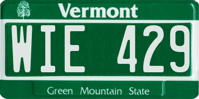 VT license plate WIE429