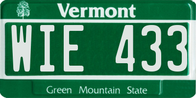 VT license plate WIE433
