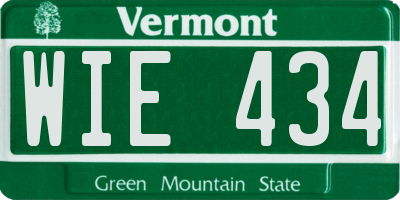 VT license plate WIE434