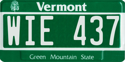 VT license plate WIE437