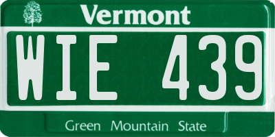 VT license plate WIE439