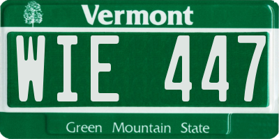 VT license plate WIE447