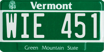 VT license plate WIE451