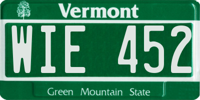 VT license plate WIE452