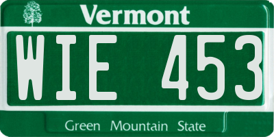 VT license plate WIE453