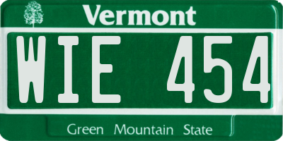 VT license plate WIE454